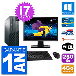 PC Lenovo M82 SFF Ecran 27" Intel i7-3770 RAM 4Go Disque 250Go Windows 10 Wifi · Occasion 