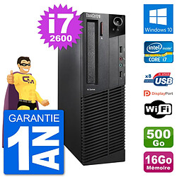 PC Lenovo M92p SFF Intel i7-2600 RAM 16Go Disque Dur 500Go Windows 10 Wifi - Occasion