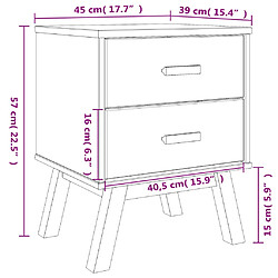 vidaXL Table de chevet OLDEN gris et marron bois de pin solide pas cher