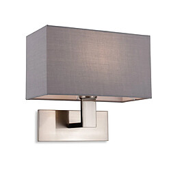 Luminaire Center Applique Acier Brossé avec Abat-Jour Rectangle Gris