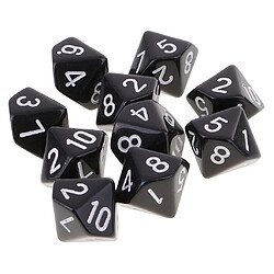 Acheter 10pcs Dés à 10 Faces Dés Polyédriques D10 Pour Jeux De Donjons Et Dragons Noirs