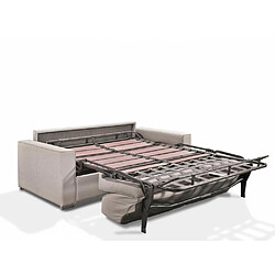 Avis Inside 75 Canapé convertible ouverture EXPRESS PREMIUM 120 cm sommier lattes RENATONISI matelas BULTEX tissu tweed crème