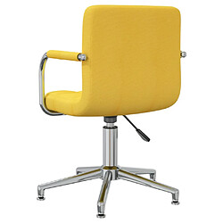 vidaXL Chaise pivotante de salle à manger Jaune moutarde Tissu pas cher