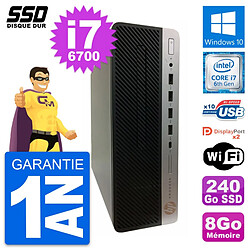 PC HP ProDesk 600 G3 SFF Intel Core i7-6700 RAM 8Go SSD 240Go Windows 10 Wifi - Occasion