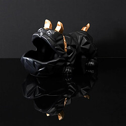 The Home Deco Factory Vide poche bouledogue debout origami Noir et doré. pas cher