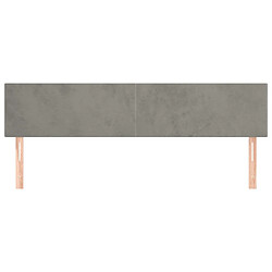 Avis Maison Chic Lot de 2 Têtes de lit design pour chambre - Décoration de lit Gris clair 80x5x78/88 cm Velours -MN51304