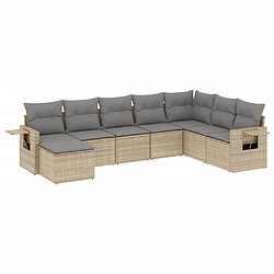 vidaXL Salon de jardin avec coussins 8 pcs beige résine tressée