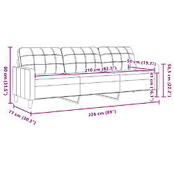 vidaXL Ensemble de canapés 2 pcs avec coussins décoratifs taupe tissu pas cher