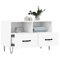 Acheter Maison Chic Meuble TV scandinave - Banc TV pour salon Blanc 80x36x50 cm Bois d'ingénierie -MN89919