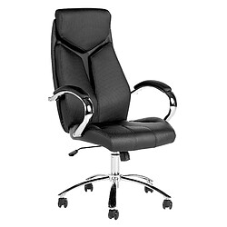 Beliani Chaise de bureau Cuir PU Noir FORMULA