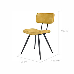 Rendez Vous Deco Chaise Texas jaune (lot de 2)