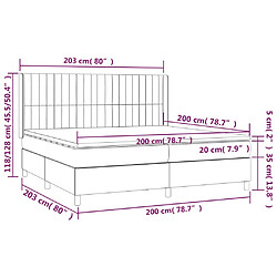 vidaXL Sommier à lattes de lit matelas et LED Rose 200x200 cm Velours pas cher