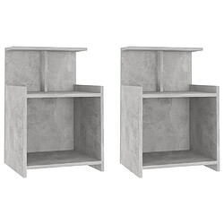 vidaXL Tables de chevet 2 pcs Gris béton 40x35x60 cm Aggloméré