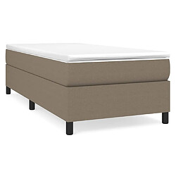 vidaXL Sommier à lattes de lit avec matelas Taupe 100x200 cm Tissu