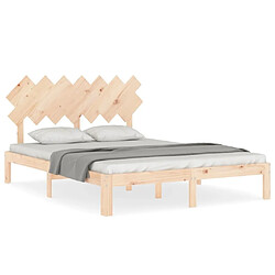 Maison Chic Cadre/structure de lit avec tête de lit pour adulte - Lit Moderne Chambre King Size bois massif -MN94713