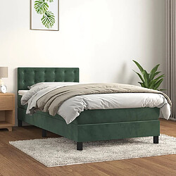 vidaXL Sommier à lattes de lit avec matelas Vert foncé 100x200 cm