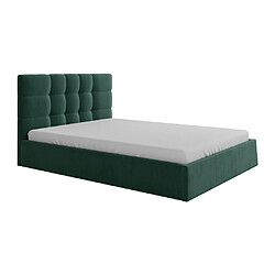 Acheter Lit coffre 140 x 190 cm - Tissu - Vert sapin + Matelas - ELIAVA de Pascal Morabito