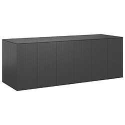 vidaXL Boîte à coussins de jardin Résine tressée 291x100,5x104 cm Noir 