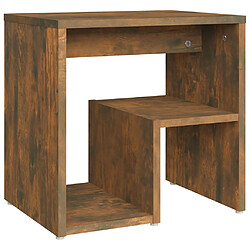 vidaXL Table de chevet Chêne fumé 40x30x40 cm Bois d'ingénierie