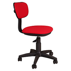 Alter Chaise de bureau sur roulettes, Chaise releveuse, Chaise rembourrée en tissu, 58x53h77 / 87 cm, Couleur rouge