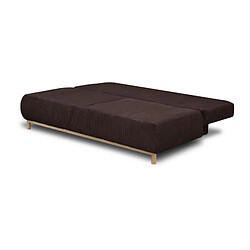 Banquette convertible 3 places MIKA - Velours côtelé marron foncé - Coffre de rangement - L 192 x H 84 x P 93 cm pas cher