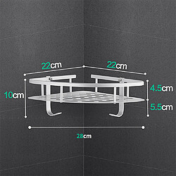 Support de rangement pour salle de bain en aluminium - Plateau de support pour étagère d'angle de douche de cuisine, support de rangement sans clous avec crochets, couleur argent Étagère d'angle de douche de salle de bain