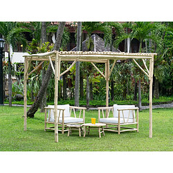 Vente-Unique Pergola autoportante en bois de teck 9 m² - TULUM 