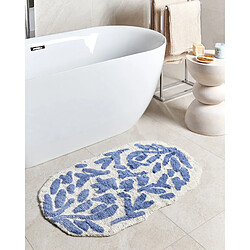 Beliani Tapis de bain 60 x 90 cm bleu DERIK