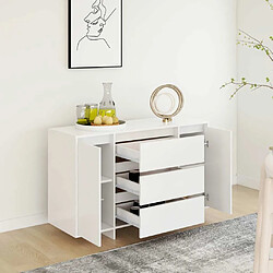 Acheter Maison Chic Buffet commode,console avec 3 tiroirs pour rangement Blanc 120x41x75 cm Aggloméré -MN34401