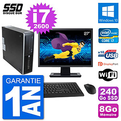 PC HP 8300 Elite SFF Ecran 27" Intel i7-2600 RAM 8Go SSD 240Go Windows 10 Wifi · Occasion 