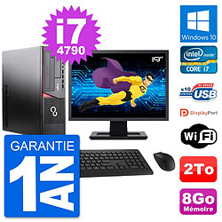 PC Fujitsu E920 DT Ecran 19" Intel i7-4790 RAM 8Go Disque 2To Windows 10 Wifi - Occasion