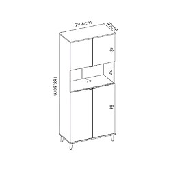 Acheter Vente-Unique Buffet de cuisine WAJDI - 4 portes et 1 niche - Blanc et chêne