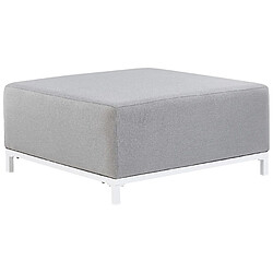 Beliani Pouf ottoman de jardin gris clair et blanc ROVIGO