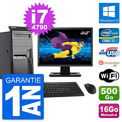 PC Tour Lenovo M83 Ecran 22" Intel i7-4790 RAM 16Go Disque 500Go Windows 10 Wifi - Occasion