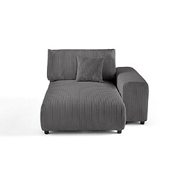 Lisa Design Garance - module d'assise méridienne droit - en velours côtelé Garance - module d'assise méridienne droit - en velours côtelé - Gris foncé