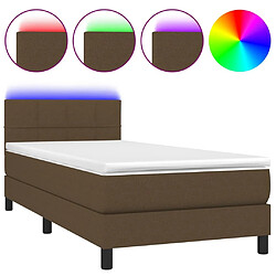 Sommier à lattes,Cadre à lattes de lit pour Adulte matelas et LED Marron foncé 100x200cm -MN55423