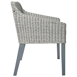 Avis Maison Chic Chaises à manger avec coussin,Chaise pour cuisine Gris Rotin naturel -MN15451