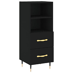 Maison Chic Buffet,Meuble de Rangement,commode pour salon,Cuisine Noir 34,5x34x180 cm Bois d'ingénierie -MN71612 pas cher