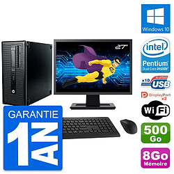 PC Tour HP 600 G1 Ecran 27" Intel G3220 RAM 8Go Disque 500Go Windows 10 Wifi - Occasion