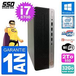 PC HP ProDesk 600 G3 SFF Intel Core i7-6700 RAM 32Go SSD 2To Windows 10 Wifi · Occasion 