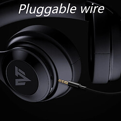 General Casque Bluetooth, casque sans fil sur l'oreille, casque stéréo pliable Hi-Fi pour les jeux, cache-oreilles doux et léger, microphone antibruit rétractable.(noir) pas cher