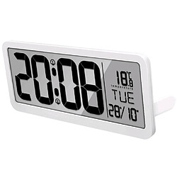 Horloge Murale Numérique De 14 '' Avec écran LCD Jumbo Et Température Intérieure Blanche