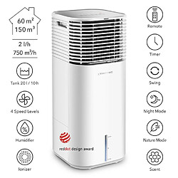 TROTEC Aircooler PAE 49 Refroidisseur d'air à évaporation 4 en 1 climatisation mobile humidificateur ventilateur