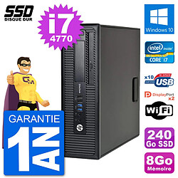 PC HP EliteDesk 800 G1 Core i7-4770 RAM 8Go SSD 240Go Windows 10 Wifi · Occasion 