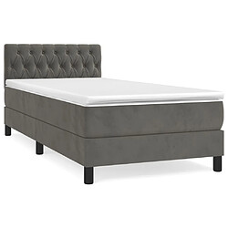 vidaXL Sommier à lattes de lit avec matelas Gris foncé 100x200 cm