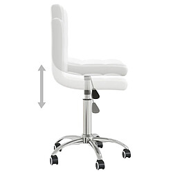 vidaXL Chaise pivotante de salle à manger Blanc Similicuir