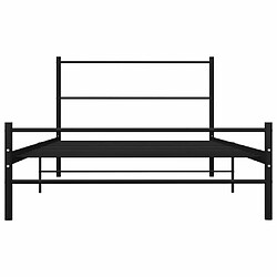 Avis Maison Chic Lit adulte - Lit simple Cadre de lit,Structure du lit Contemporain Noir Métal 90 x 200 cm -MN19609