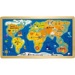 Small Foot puzzle carte du monde en bois 