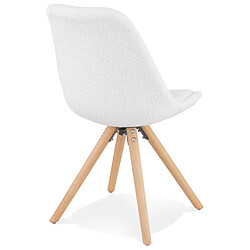 Acheter Alterego Chaise design 'VALENTINE' en tissu bouloché blanc style scandinave