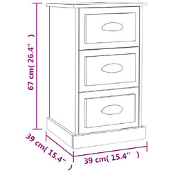 vidaXL Table de chevet blanc 39x39x67 cm bois d'ingénierie pas cher